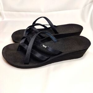 TEVA Mush Mandalyn Wedge Ola 2 Slip On Black Blue Women's  Sandals Size 11